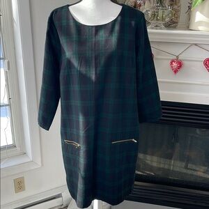 Plaid Green and Black Dress